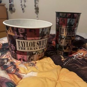 Taylor Swift Eras Tour Collectible Popcorn Tub Bucket & Cup From Cinemark - Used